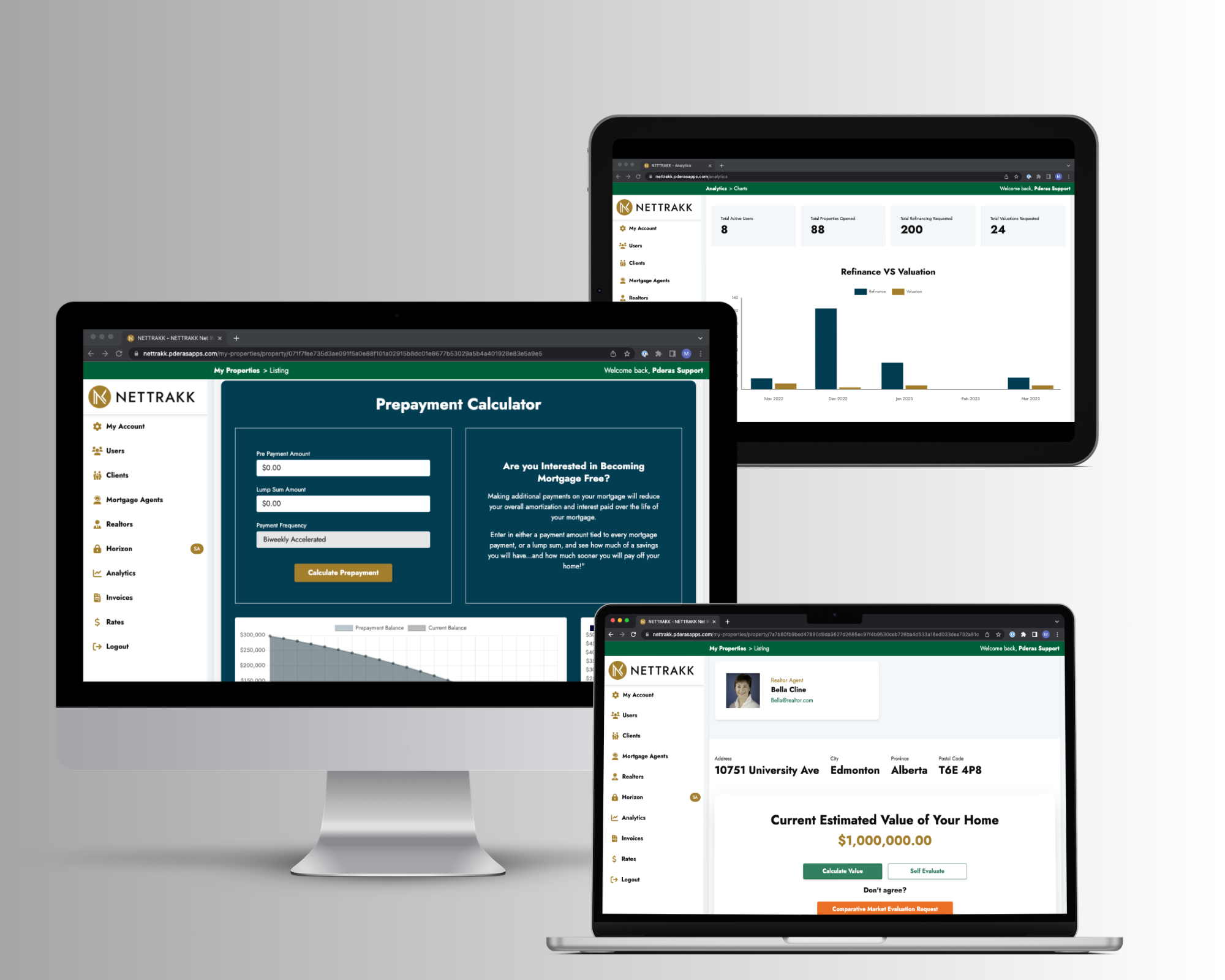 Visual Representation of full-stack developer web solution - Nettrakk app