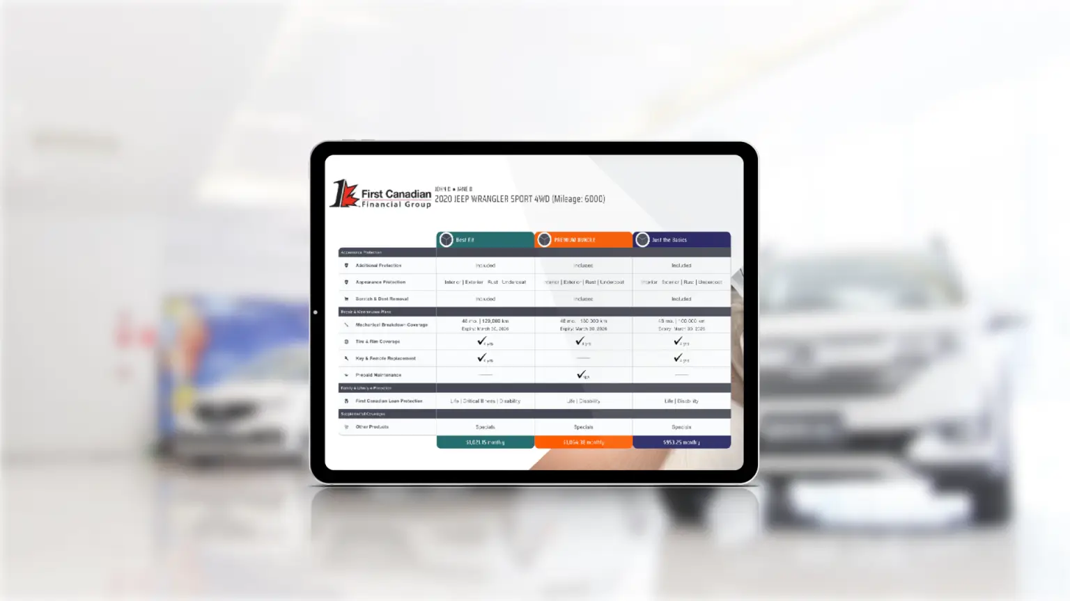FC Academy LMS web application development shown on a tablet screen